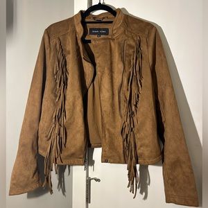 Fringe Suede Jacket - Black Rivet